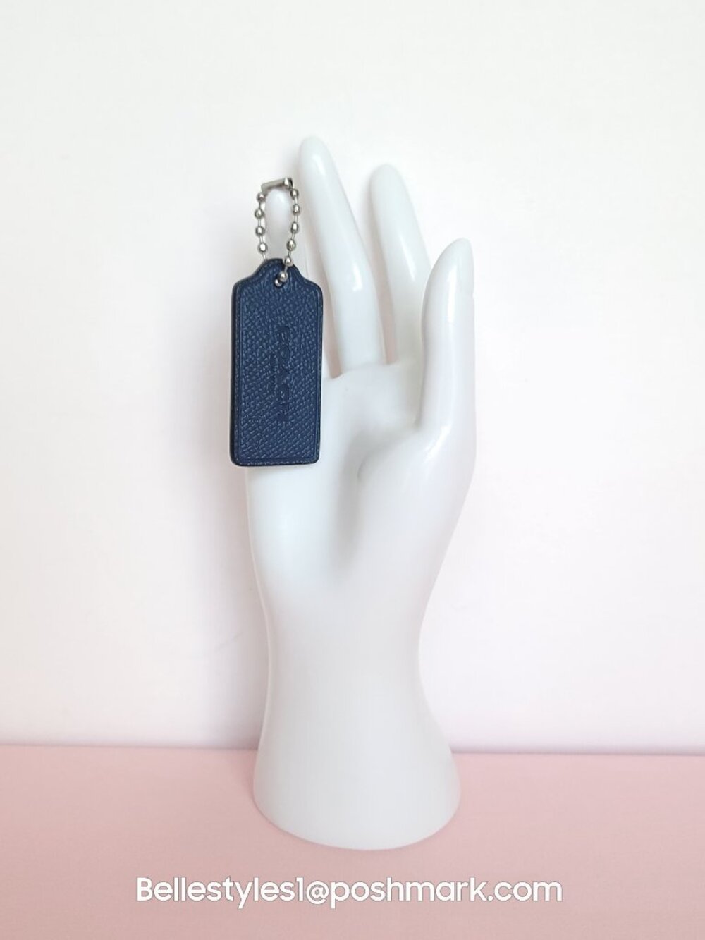 COACH Pebbled Leather Hangtag / Charm Replacement -Deep Blue Color⭐